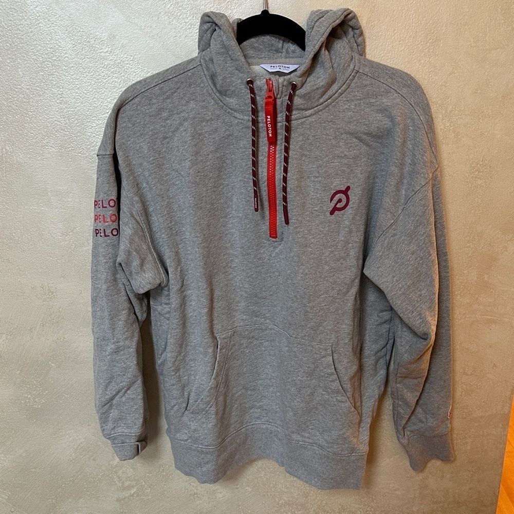 Peloton Gray Hoodie with half zip size medium - Picture 1 of 7